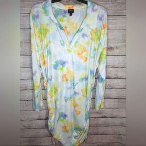 Bar III Nicole Williams English Printed Drawstring Dress